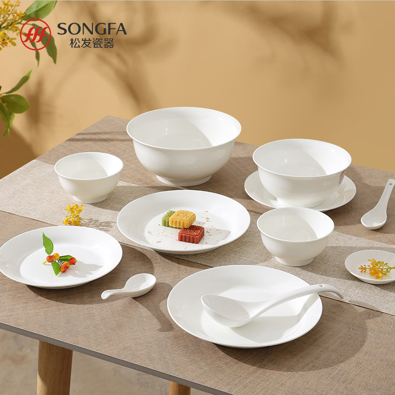 Porcelana de pelo solto, platos de porcelana simple, platos y palillos, combinación de platos y palillos creativos, estilo chino de lujo ligero y nuevo regalo de platos