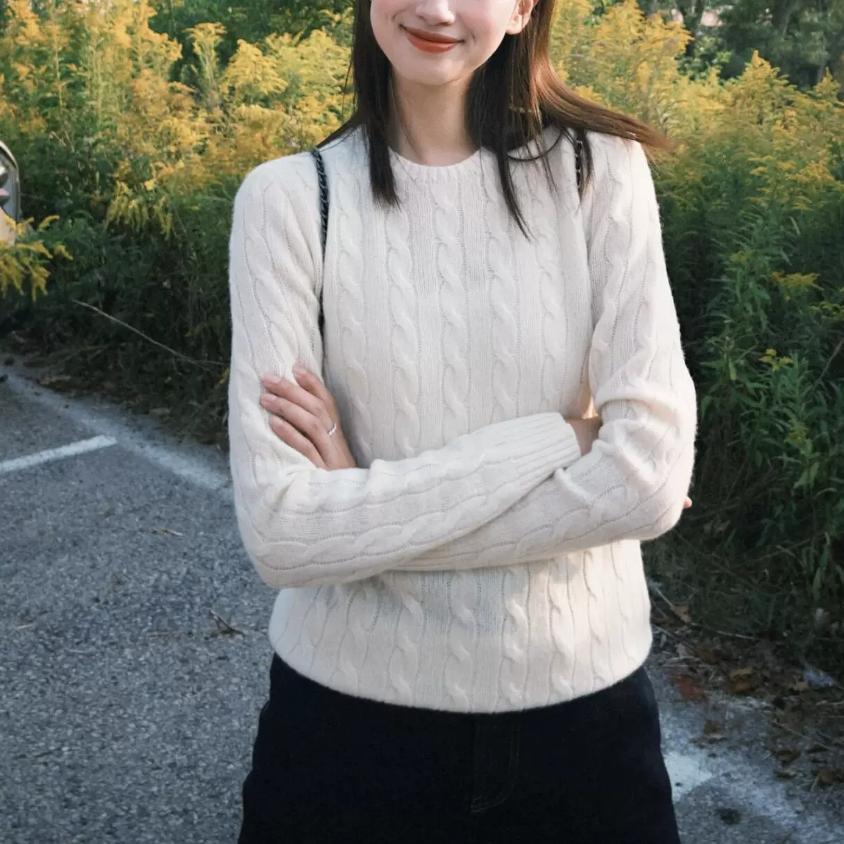 拉夫战马刺绣修身版型编结针织毛衣圆领羊毛针织衫网红风 RL21941