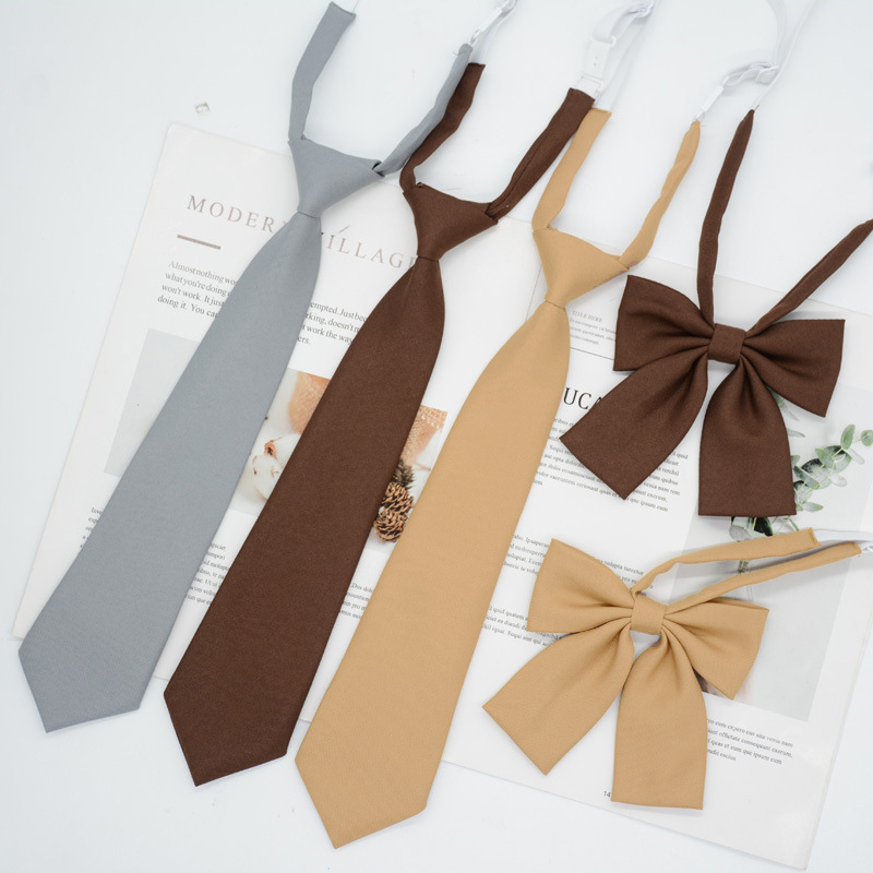 Solid Color Matching Shirt Japanese and Korean Style Black Navy Blue Tie-Free for Boys and Girls Khaki Collar JK College Style