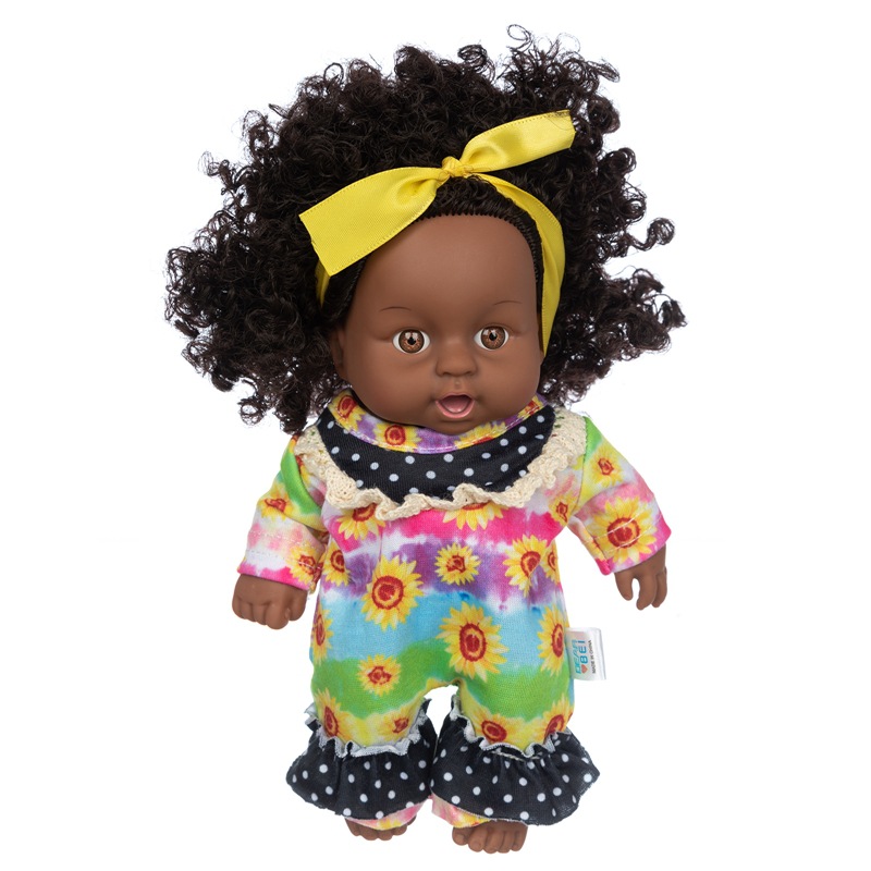 Muñeca rizada del bebé negro africano venta al por mayor muñeca renacida Venta caliente piel negra vinilo muñeca bebé juguete