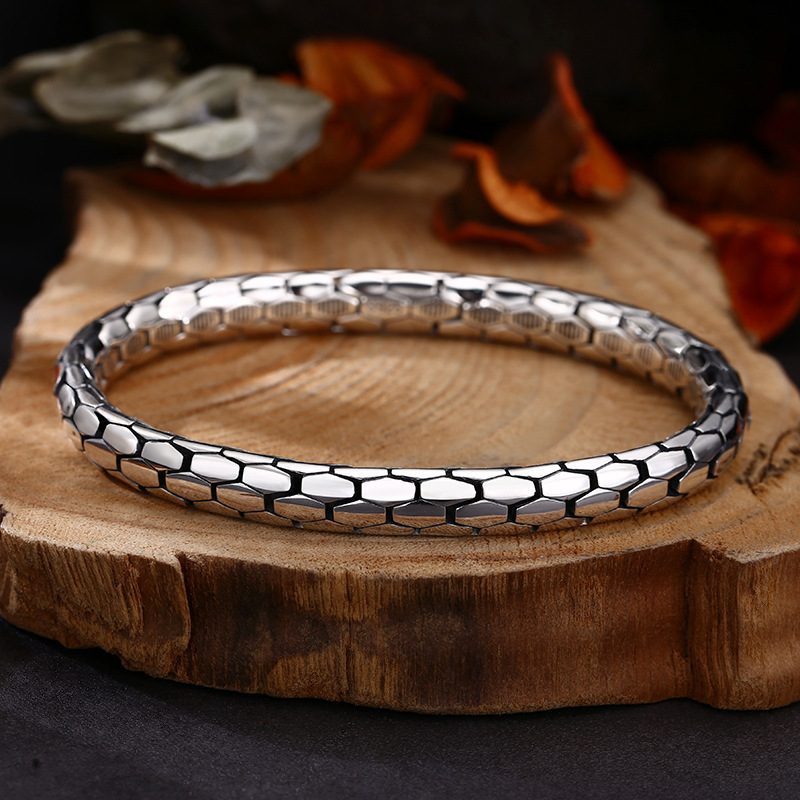 Wholesale 925 Sterling Silver Bracelet Seiko Snake Bracelet Fashionable Thai Silver Vintage Personalized Old Jewelry