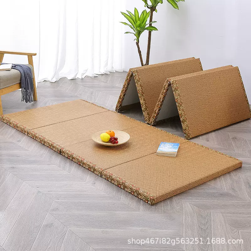 批发日式折叠榻榻米垫打地铺睡觉用垫子藤席款上下铺专用单人床垫