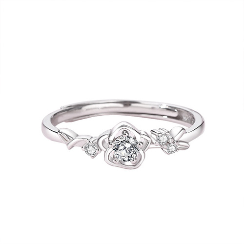 New forest style rose ring for women 925 sterling silver fashion commuter crown ring ins flower open index finger ring