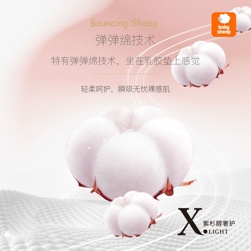【官旗发货】babysheep桑蚕丝卫生巾紫杉醇日夜用便携面膜卫生巾|undefined