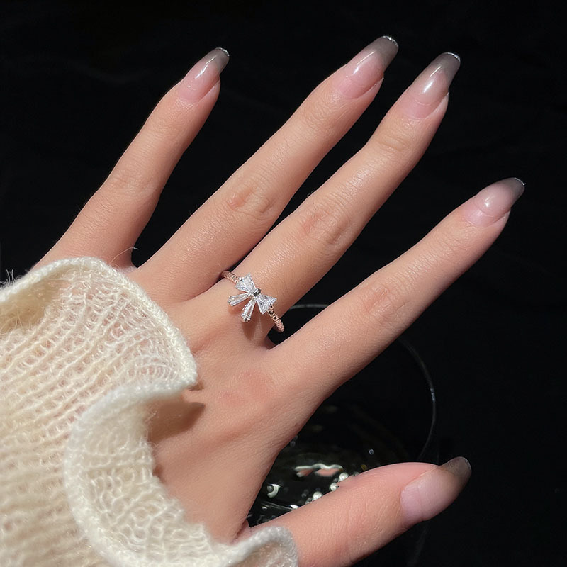 Cute elegant adjustable small design ring with bow
