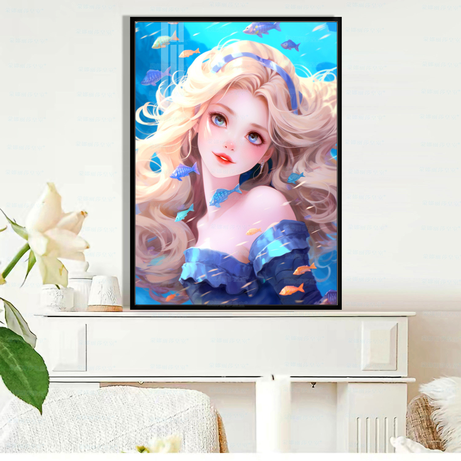 Mona Lisa real punto de cruz sirena princesa pequeño punto de cruz bordado usted mismo sala de estar dormitorio pintura decorativa image 8