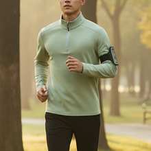 秋冬德绒一体绒立领男士保暖上衣半拉链高领卫衣通勤长袖打底衫