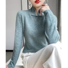 中国风旗袍扣打底衫秋冬半高领气质显瘦宽松套头长袖内搭针织毛衣