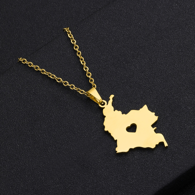 18K Gold Plated Plating Material 201 Stainless Steel Pendant Material Simple Style Geometric Stainless Steel Necklace Plating Stainless Steel Necklaces