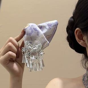 Pink-purple hairgrip, shark, hair accessory, Chinese style, high-quality style