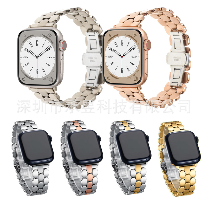 For apple watch apple watch polka dot three metal stainless steel strap 8SE/7/6/5/4/3