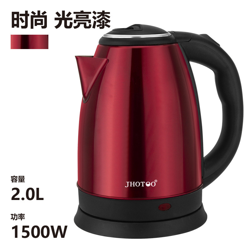 2L 電気ケトル家庭用自動電源オフケトル大容量茶室ステンレス鋼電気ケトル二重層抗火傷|undefined