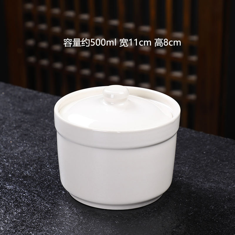 Taza de estofado de olla de barro guisada recta en agua, olla de estofado de una persona, olla de sopa con tapa, shaxian snack, nido de pájaro, olla de sopa hirviendo de cerámica