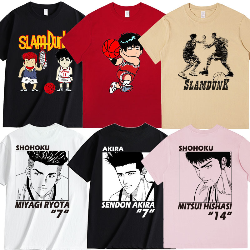 Slam Dunk Master T-shirt Surrounding Joint Short Sleeve Sakuragi Hanadao Rukawa Kaede Clothes slamdunk Mitsui Shou for Men and Women