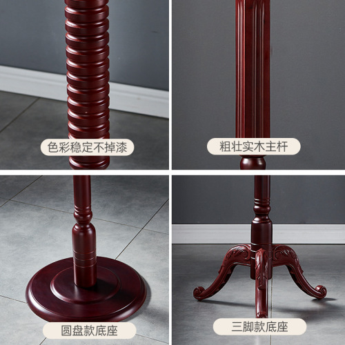 European birch coat rack household floor-standing bedroom clothes rack single pole vertical simple living room storage clothes rack