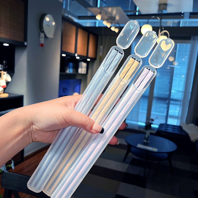 新しいポータブルカラフルな中華民国スタイルの箸カップルセット、仕事用、一人用の箸箱、持ち運びが簡単|undefined