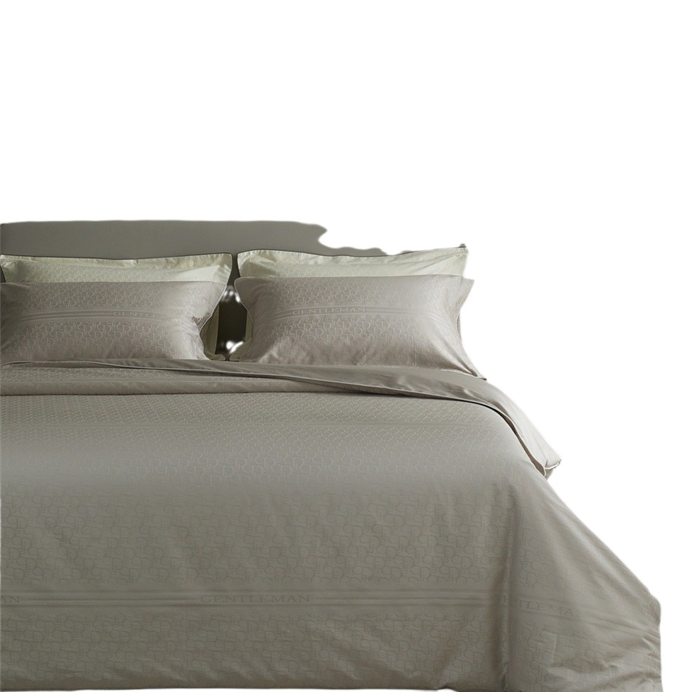 Super suave Clase A ~ 80s Aksu de fibra larga de algodón jacquard de cuatro piezas conjunto de alta calidad de algodón puro sábana apta para la piel sábana ajustable