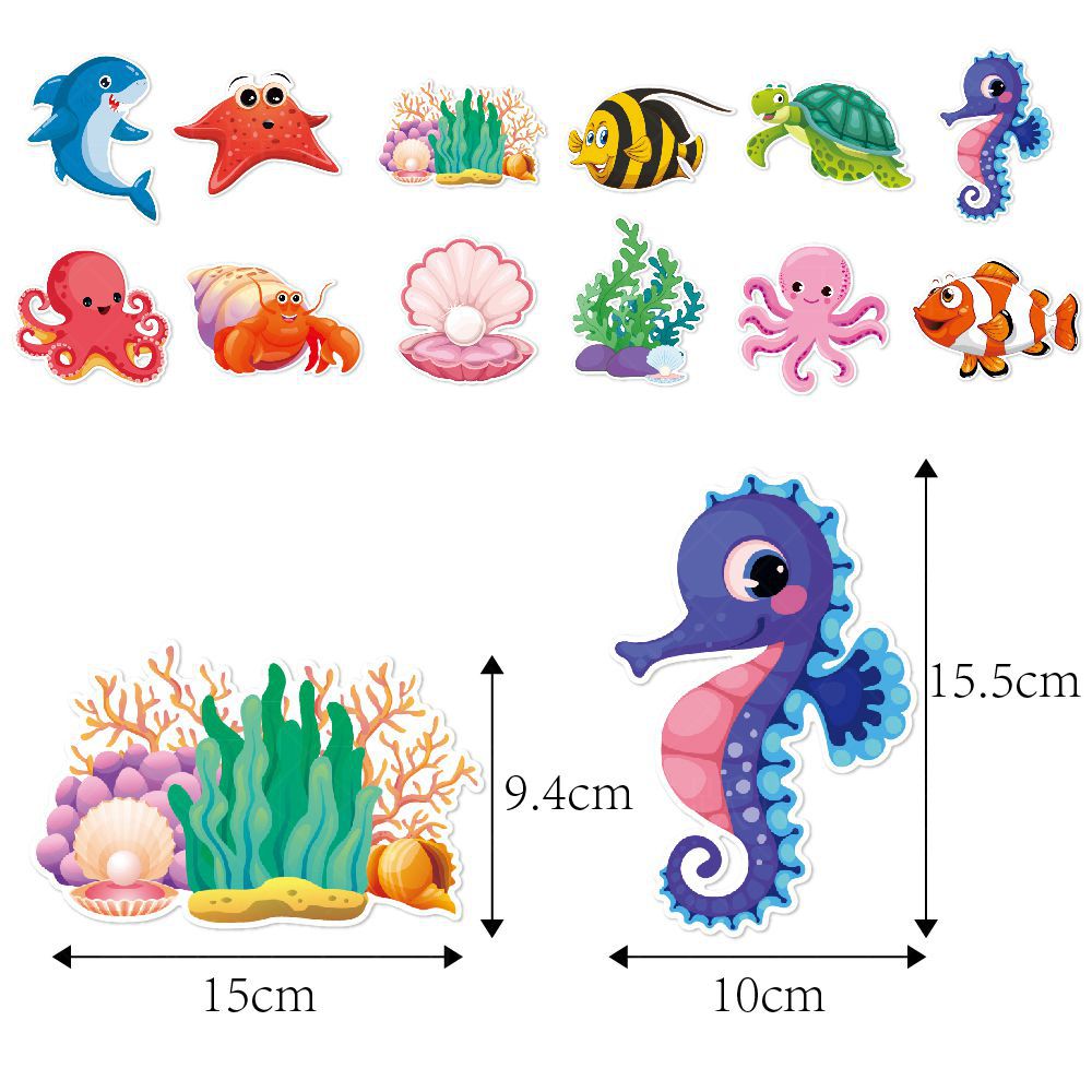 Etiqueta engomada de la pared de la decoración de cumpleaños del tema submarino de Amazon Etiqueta engomada de la estrella de mar del pulpo Etiqueta engomada de la pared de la decoración de la fiesta de cumpleaños de los niños