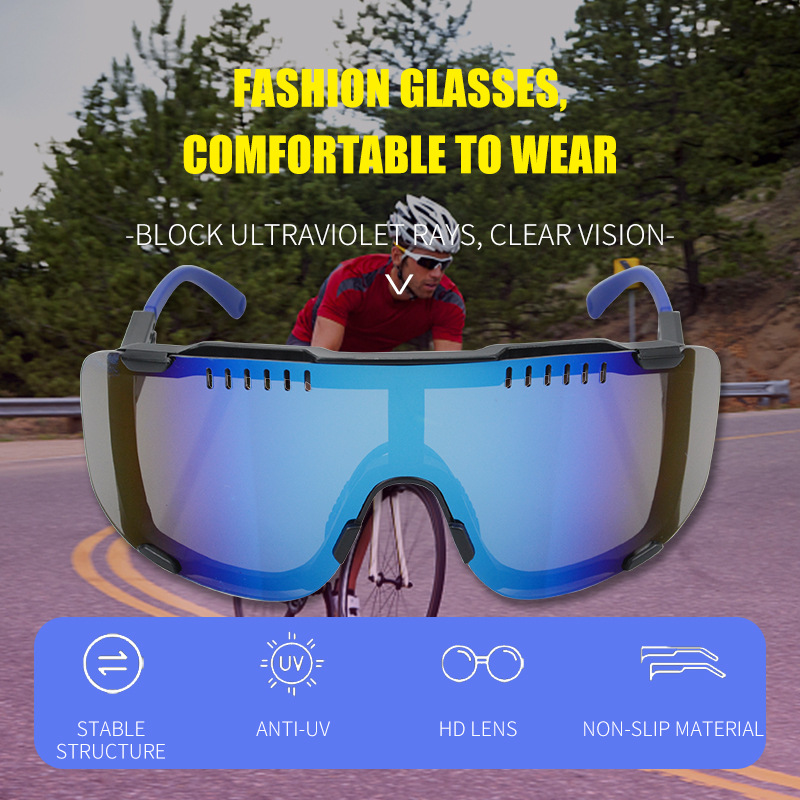 Lunettes de cyclisme, lunettes de soleil d'extérieur, verres intégrés sans cadre, lunettes de sport pour véhicules tout-terrain de montagne_voghion.com