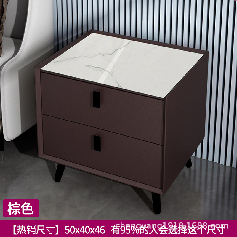 Mesita de noche madera maciza Placa de roca simple moderno Internet celebridad dormitorio mesita de noche protección del medio ambiente todo partido gabinete de almacenamiento mesita de noche