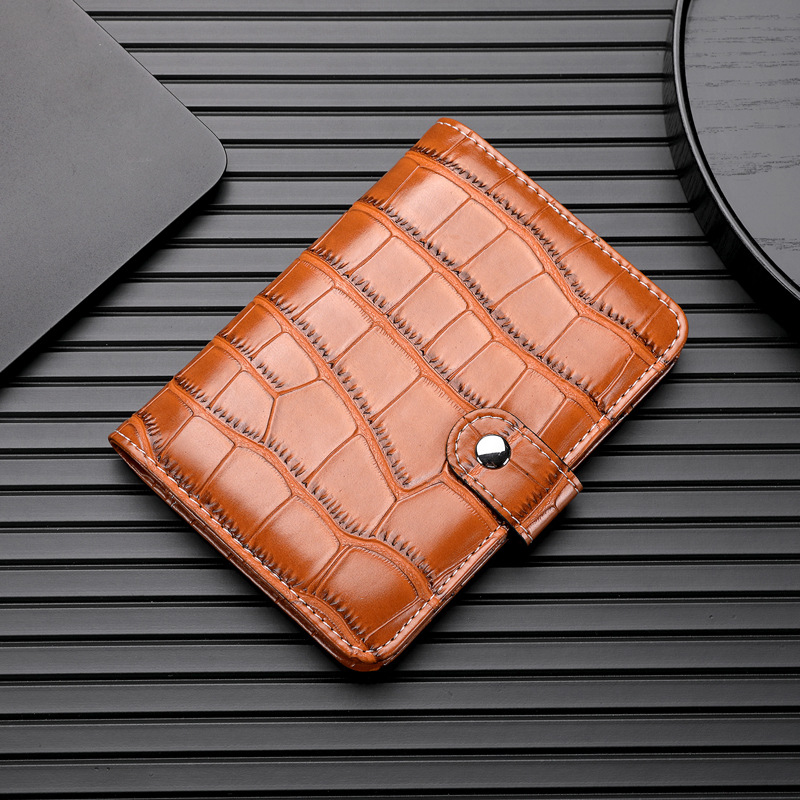 Nuevo bolso de pasaporte con cepillo antirrobo, patrón de cocodrilo, clip de billete universal, bolso de almacenamiento de documento de viaje portátil tres en uno