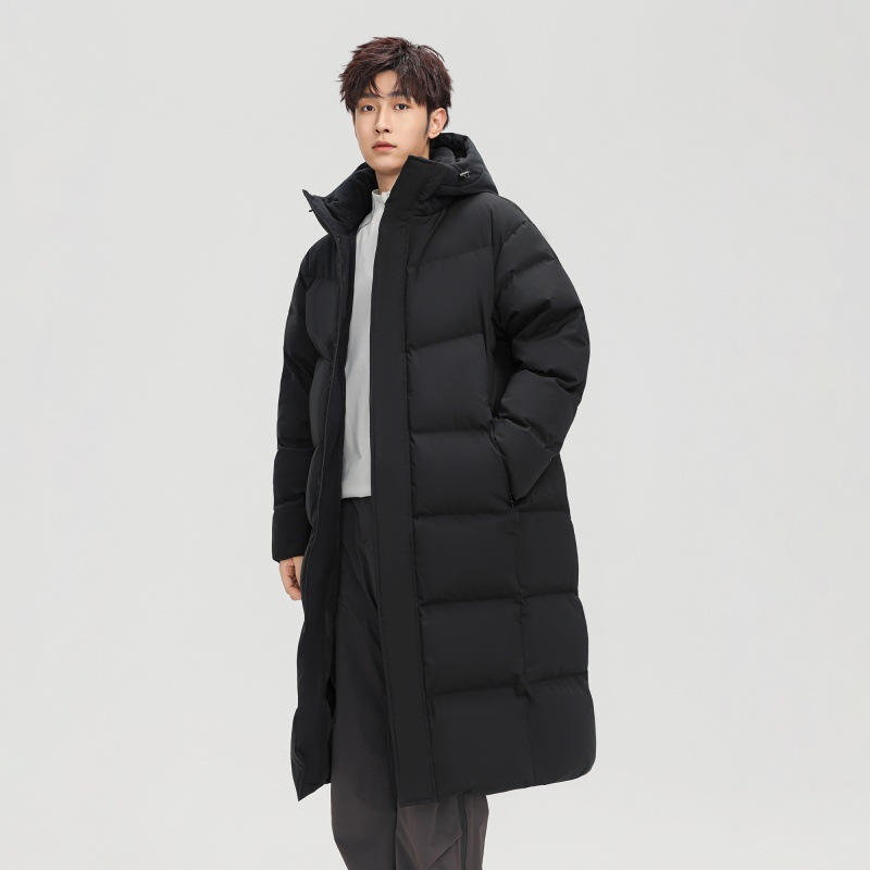 Nuevo otoño y invierno pareja transfronteriza hombre y mujer super largo hasta el tobillo chaqueta de pluma para hombres y mujeres suelta abrigo cálido casual