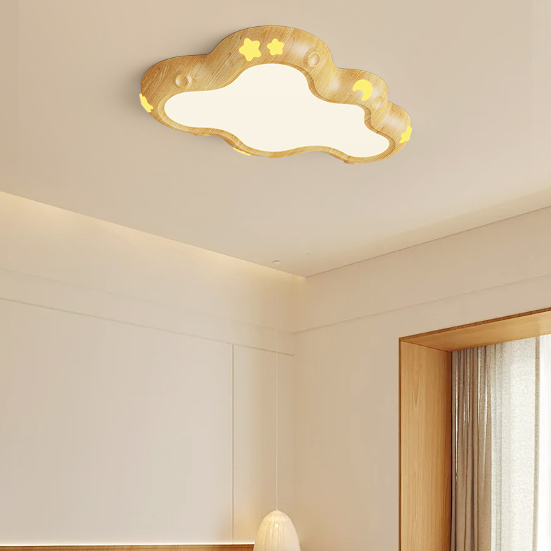 [Seleccionado cuidadosamente] Lámpara de techo de estilo antiguo, luz de habitación de estrella de nube, lámpara de protección ocular de espectro completo retro simple para niños