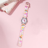 Cute children's watch, rainbow quartz watch strap for boys and girls