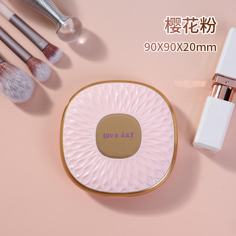 Espejo de tapa cuadrada portátil de viaje espejo de doble cara de mano un lado ampliado espejo de princesa espejo de maquillaje plegable HD