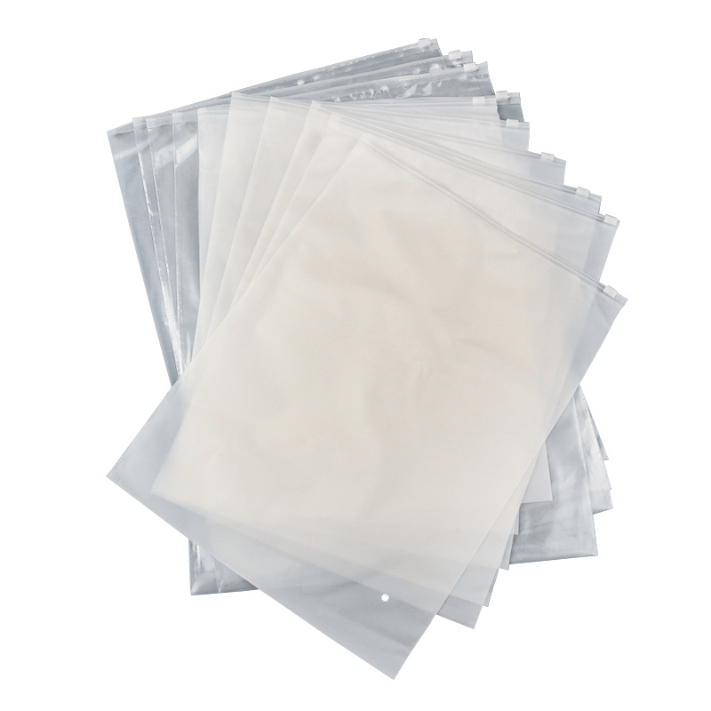 Ropa esmerilado cremallera bolsa de plástico transparente bolsa de embalaje ziplock bolsa zapatos y ropa de embalaje ropa interior cremallera bolsa fábrica al por mayor