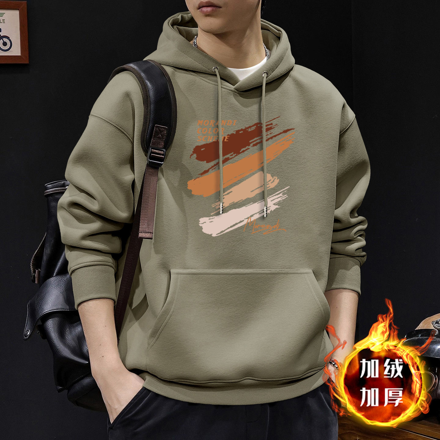 American otoño invierno estilo vintage chaqueta de hombre ropa de moda suelta encapuchada in-mode chaqueta pesada para hombres