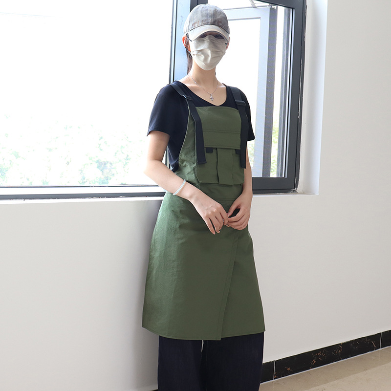 Delantal de pierna dividida de Amazon transfronterizo, impermeable y dividido, ropa de trabajo de peluquero, herramientas de teñido en caliente, delantal al por mayor, personalización