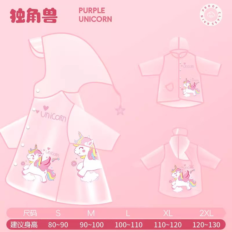 Impermeable infantil - Unicornio rosa