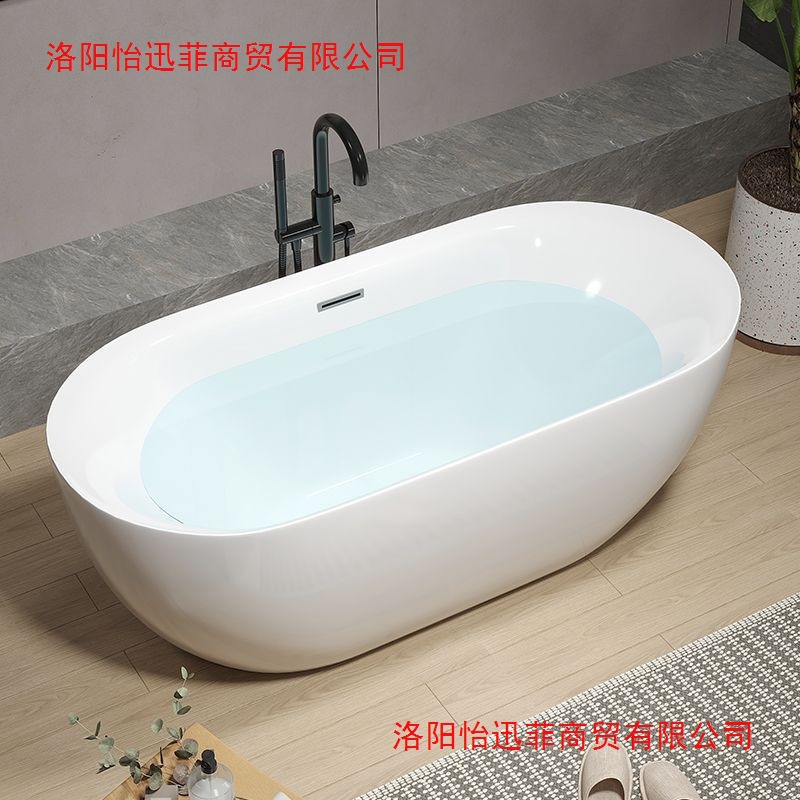 Home Light Luxury Small Apartment Bathroom Single Acrylic Bathtub Independent High-End Adult All-In-One Hotel Bathtub