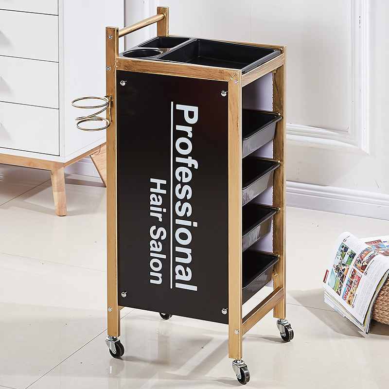 レトロ理髪カートヘアサロントロリーバーバー理髪店パーマ染料ツールカート美容トロリー