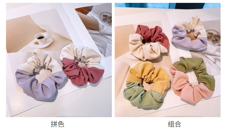 Koreanische Einfache Farblich Passende Macaron-haargummis display picture 21