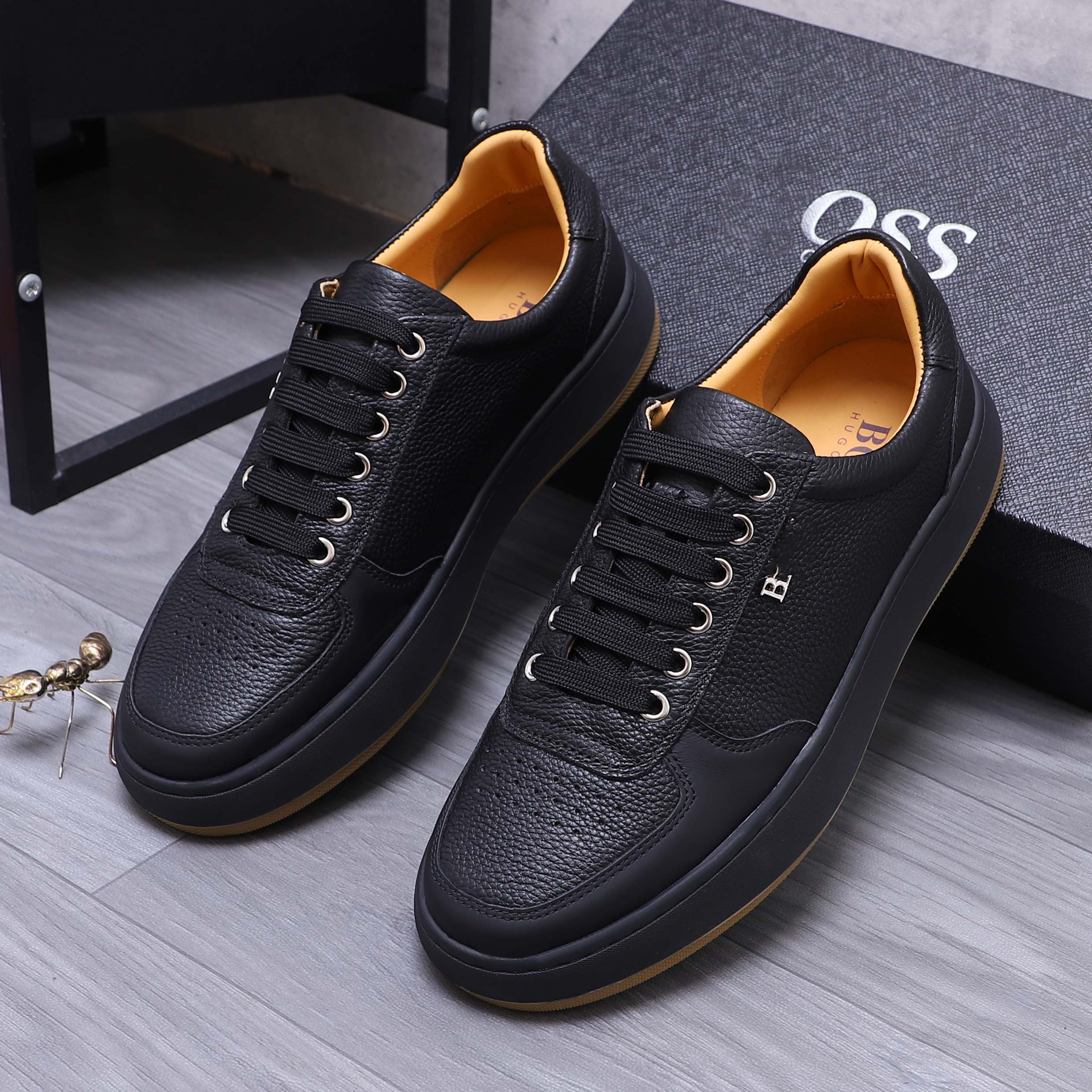 Quality Shoes High-End Trendy Versatile Fashion Men's Shoes Genuine Leather Patchwork Breathable Low-Top Comfortable Casual_vogvips.com