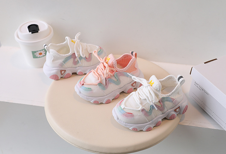 Sport per bambini Primavera e autunno Nuova suola morbida super leggera Maglia traspirante per ragazza casual Piccola bianca per imparare a camminare_voghion.com