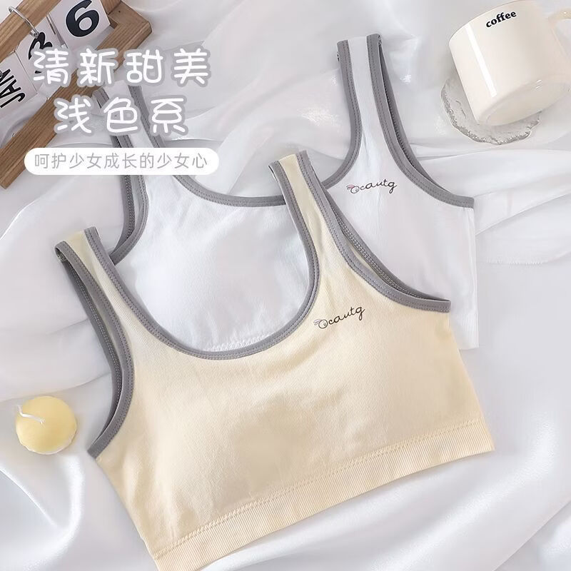 Underwear for Girls, Junior High School Students, High School Girls, Adolescent Development Period, Sports-Style Vest, No Steel Ring, Chest Wrap for Women