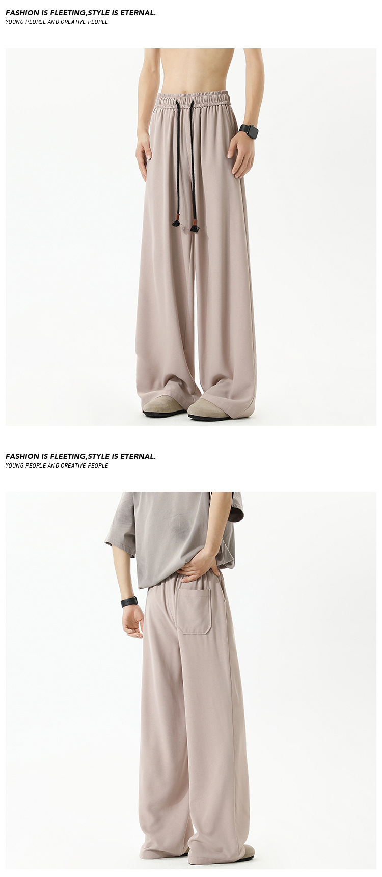 Herren Freizeithose Aus Eisseide Locker Sitzend Sommer Trend_voghion.com