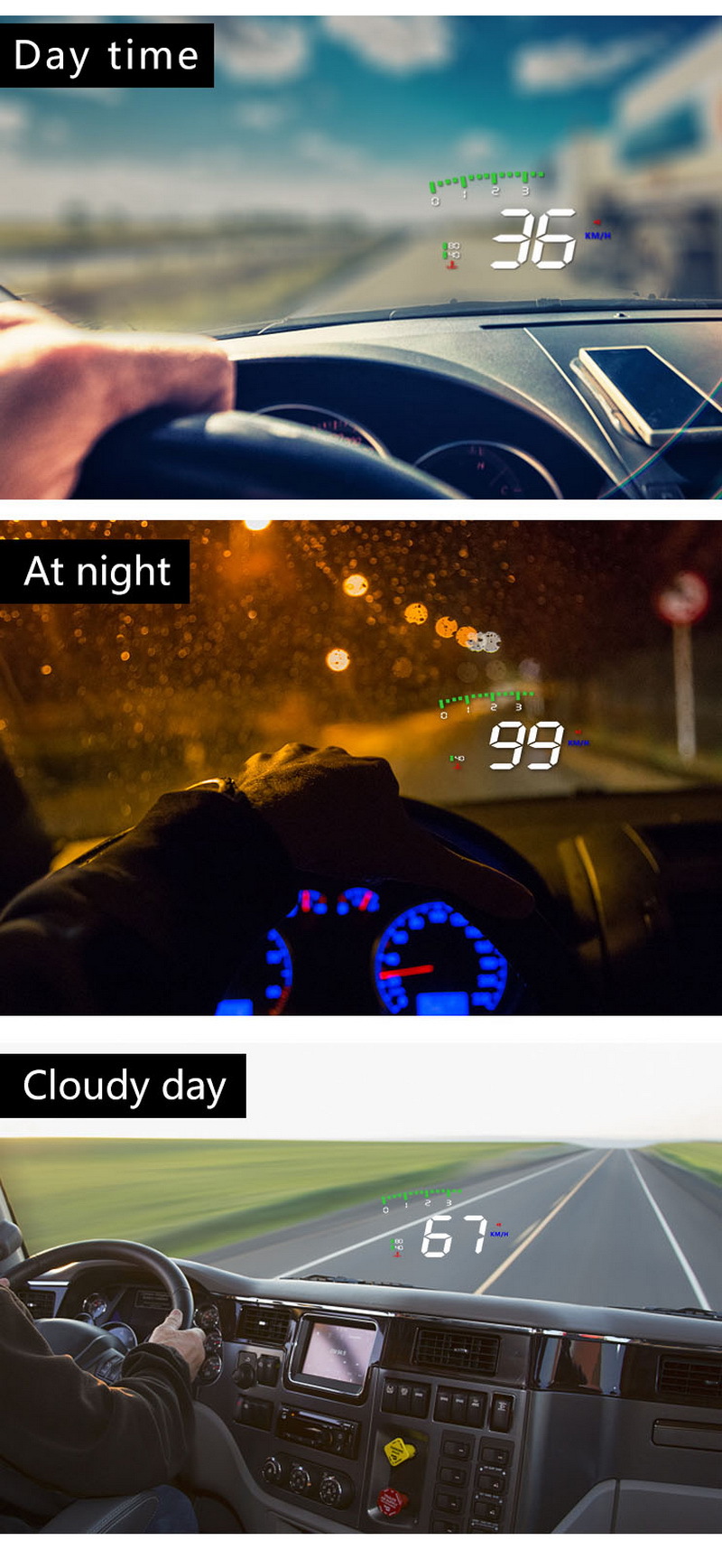 Hud Car Head-Up Display Displays Speed, Rpm, Water Temperature, and Voltage with 4 Practical Functions A900 Cross-Border