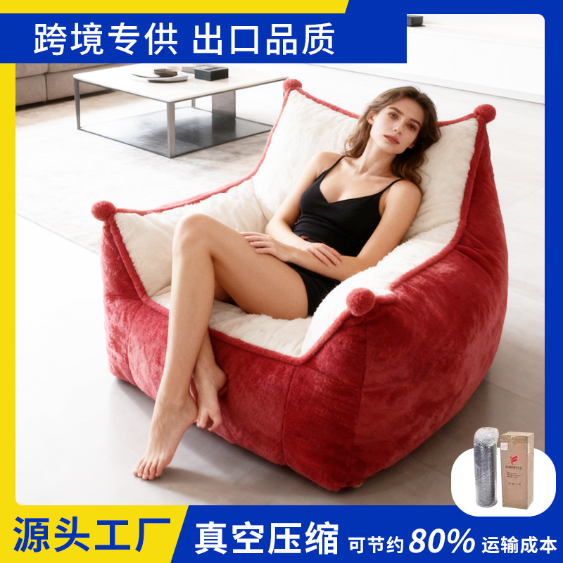 Compressed Lazy Sofa Amazon Cross-Border Compressed Vacuum Fabric Foldable Sofa Bed Living Room Single Tatami