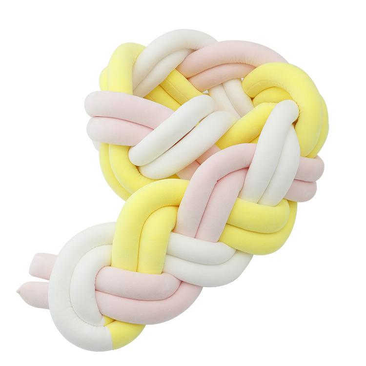 Cama de bebé tela cama cerca bolsa suave seis hebras trenzadas alta trenzada antichoque barrera de bebé grado madre