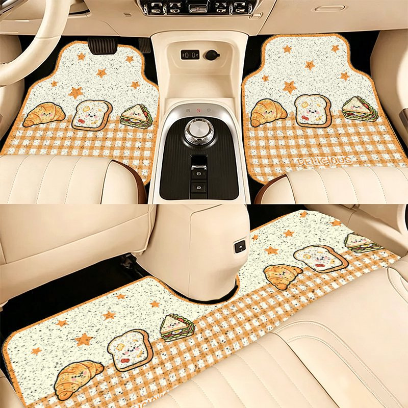 Amazon Cute Fruit Pattern Pvc Car Floor Mats Universal Home Use Sand-Scraping Dust Removal Mats Car Protective Floor Mats