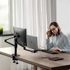 埃普笔记本电脑支架显示器台式组合架子双屏办公桌面升降增高托架