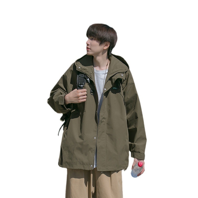 日系city boyコート男性秋百合帽子登山ジャケットoversize潮牌アウトドア突撃服|undefined