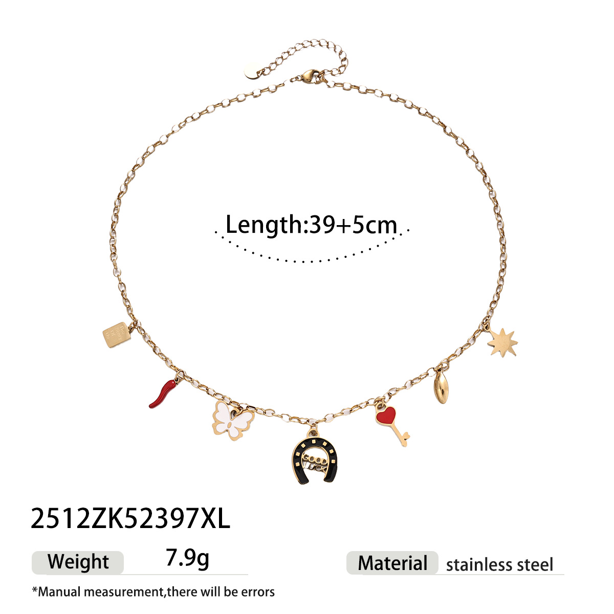 Collar de acero inoxidable TENA lujo ligero de alto nivel colorido colgante de goteo de aceite clavícula joyería de venta caliente transfronteriza