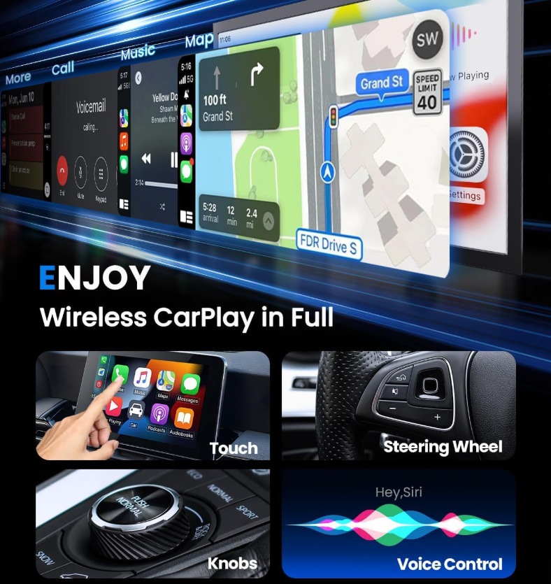 Wireless Carplay Car USB 2-in-1 Apple Android Auto 2-in-1 Screen Projection Overseas Youtube Interconnection