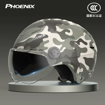 Motosiklet kaskı (dəbilqə) – Helmet - 3c-camouflage-gray-double-mirror-m-size-54-60cm