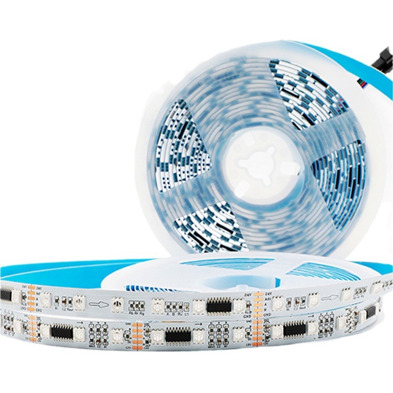 공장 아울렛 12V 24V 5050 DMX512 매직 라이트 스트립 RGB 해피 KTV 볼룸 라이트 스트립